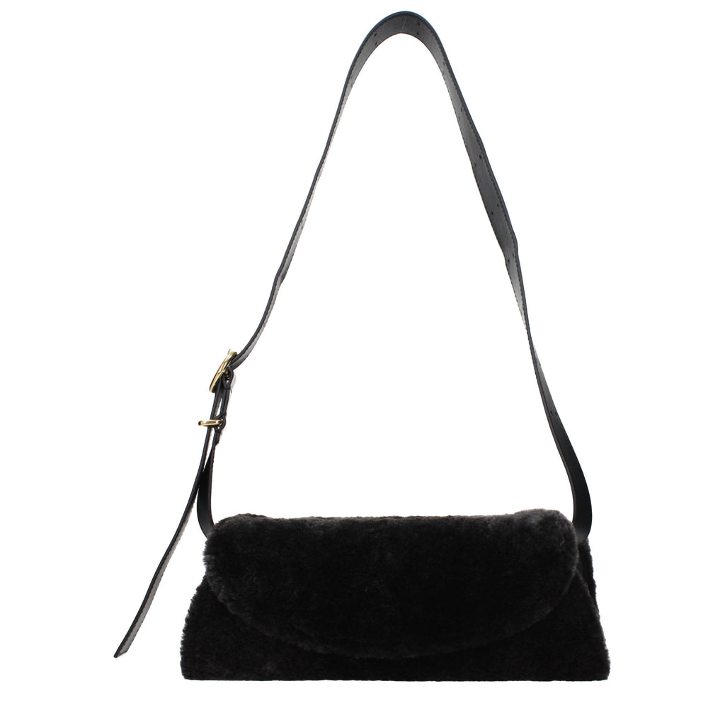 Jil Sander Black Fur Crossbody Bag