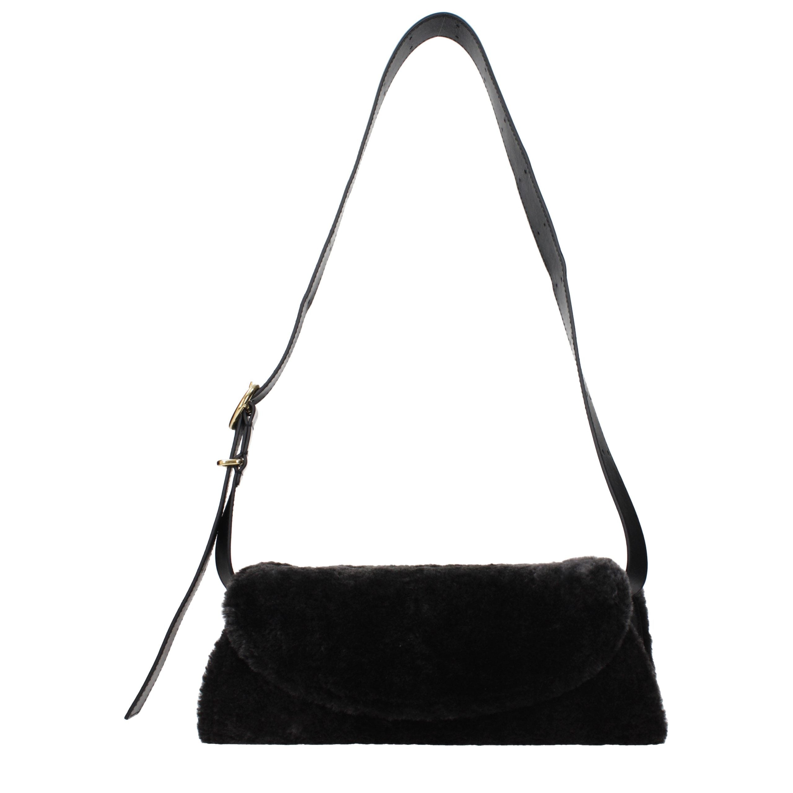 Jil Sander Black Fur Crossbody Bag
