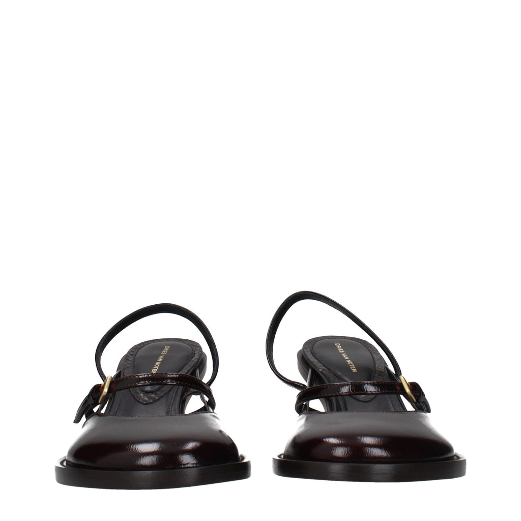 Dries Van Noten Brown Leather Platform Sandals