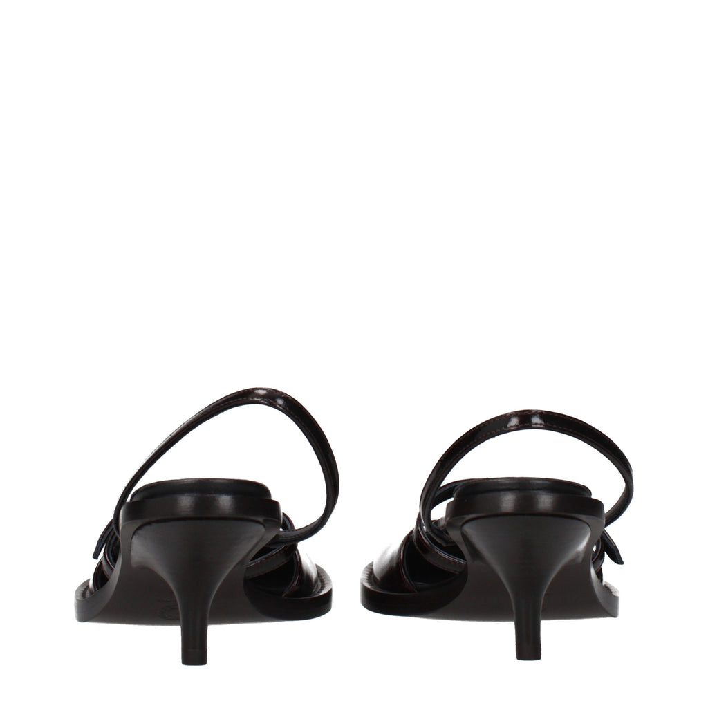 Dries Van Noten Brown Leather Platform Sandals