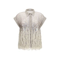 Brunello Cucinelli Beige Silk Shortsleeve Shirt