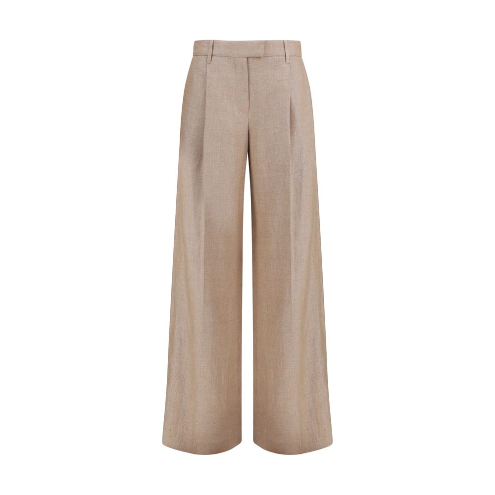 Brunello Cucinelli Beige Linen Casual Pants