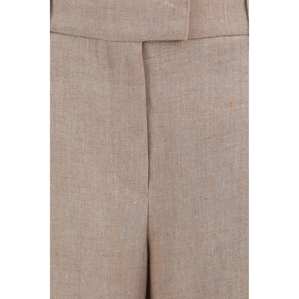 Brunello Cucinelli Beige Linen Casual Pants