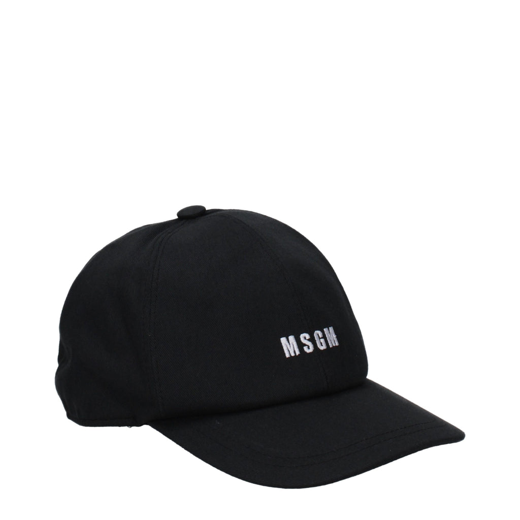 MSGM Black Cotton Cap (Baseball Hat)