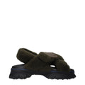 Burberry Green Fur Slippers