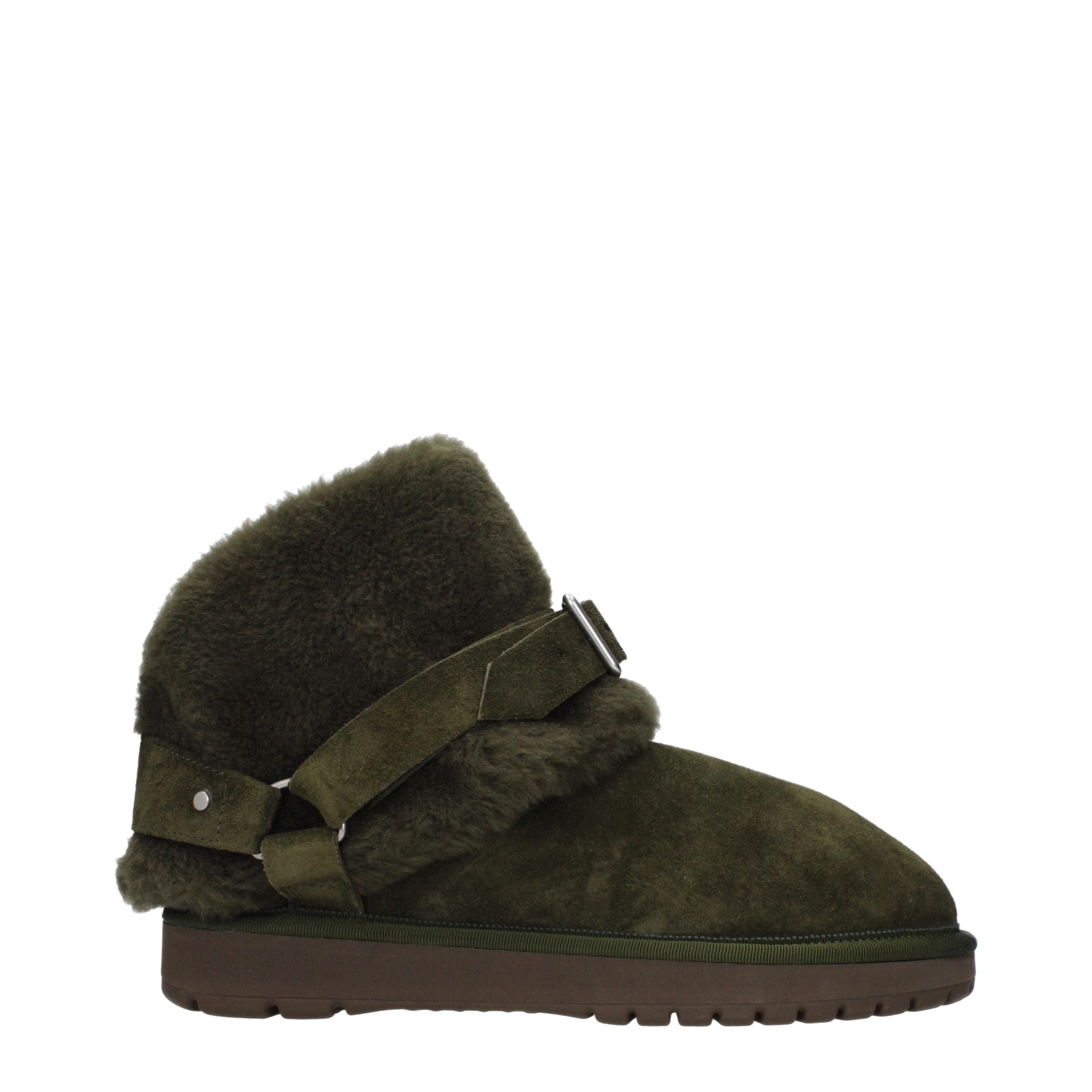 Burberry Green Leather Ankle Boots