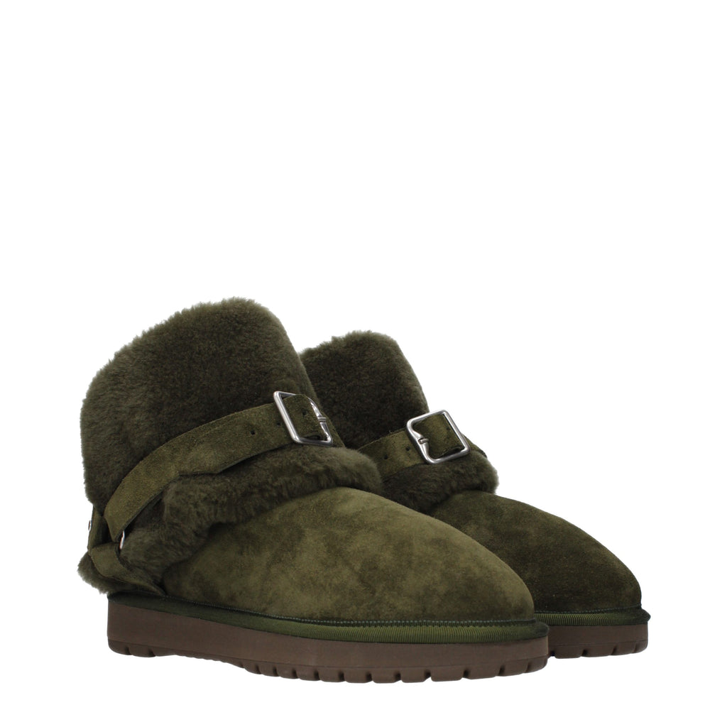 Burberry Green Leather Ankle Boots