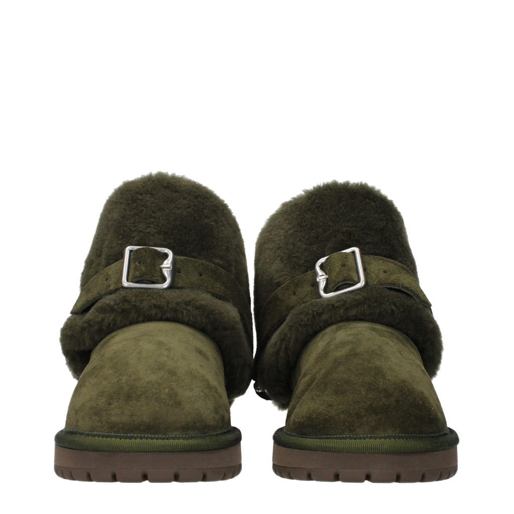 Burberry Green Leather Ankle Boots