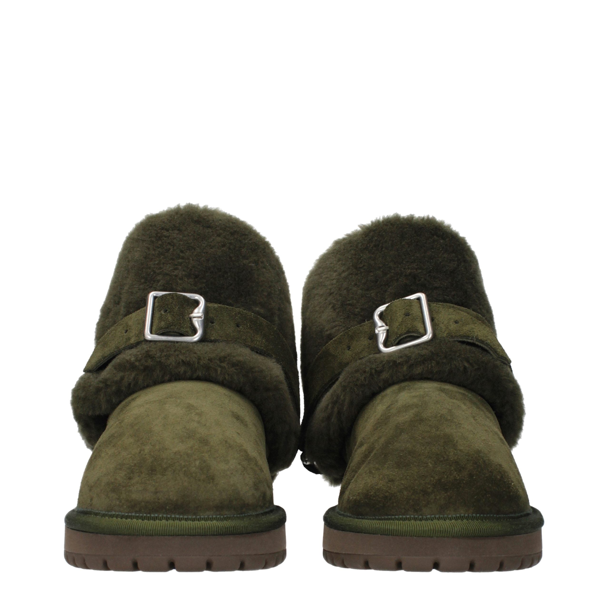 Burberry Green Leather Ankle Boots