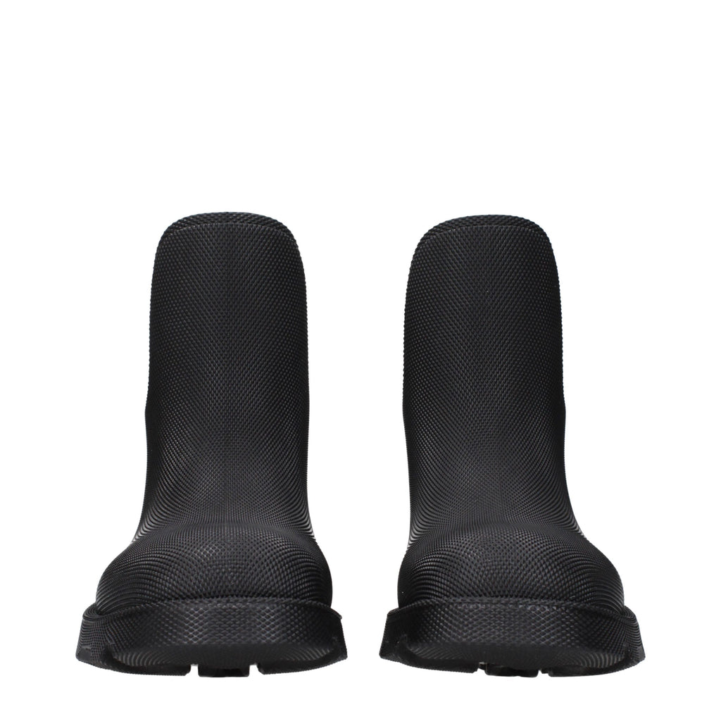 Burberry Black Cotton Ankle Boots