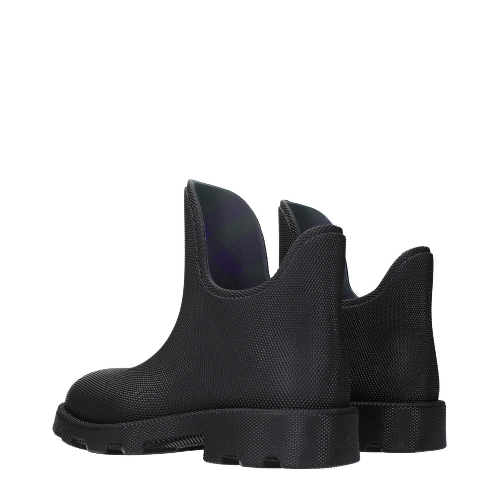 Burberry Black Cotton Ankle Boots