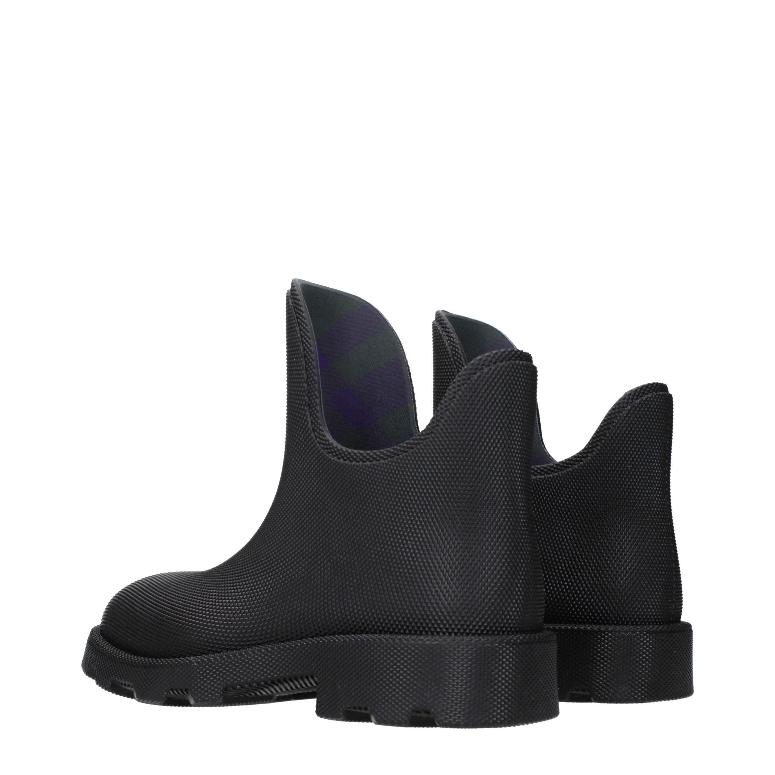 Burberry Black Cotton Ankle Boots