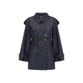 Burberry Blue Cotton Trench Coat