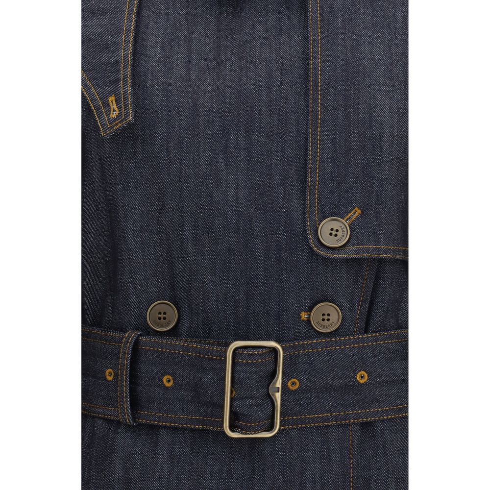 Burberry Blue Cotton Trench Coat