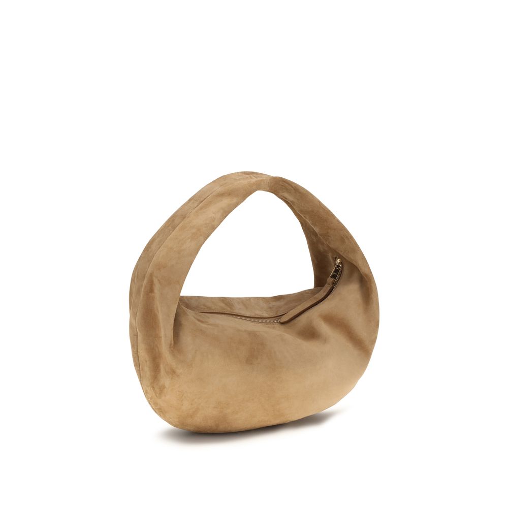Khaite Beige Calf Leather Bos Taurus Shoulder Bag