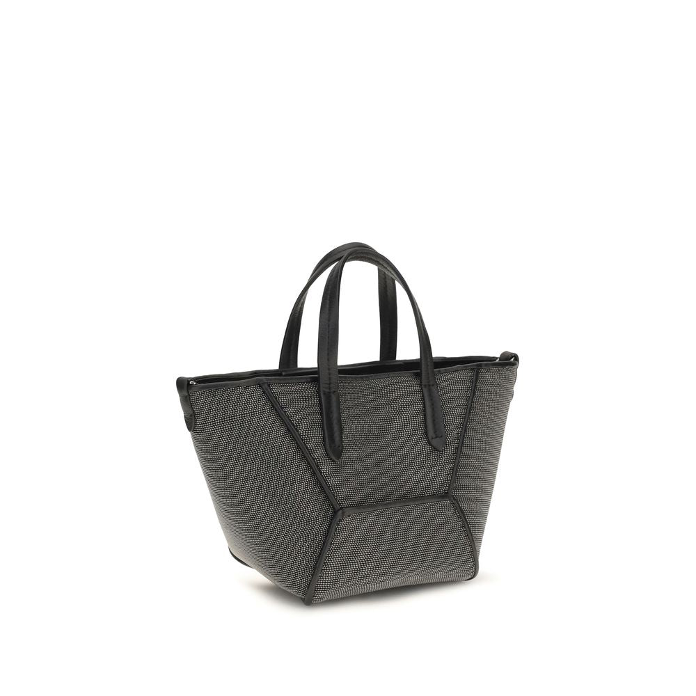 Brunello Cucinelli Black Calf Leather Bos Taurus Shoulder Bag