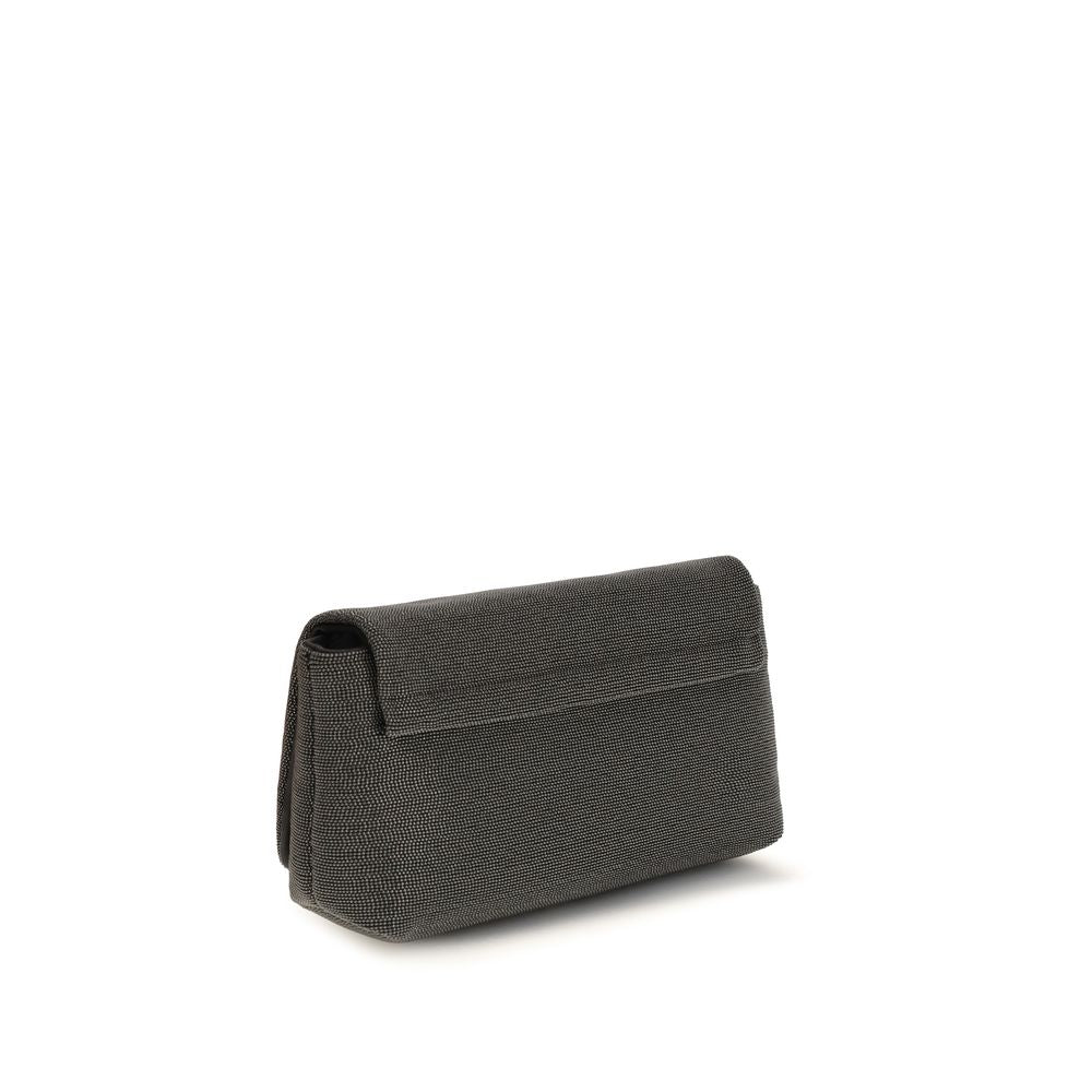 Brunello Cucinelli Black Leather Shoulder Bag