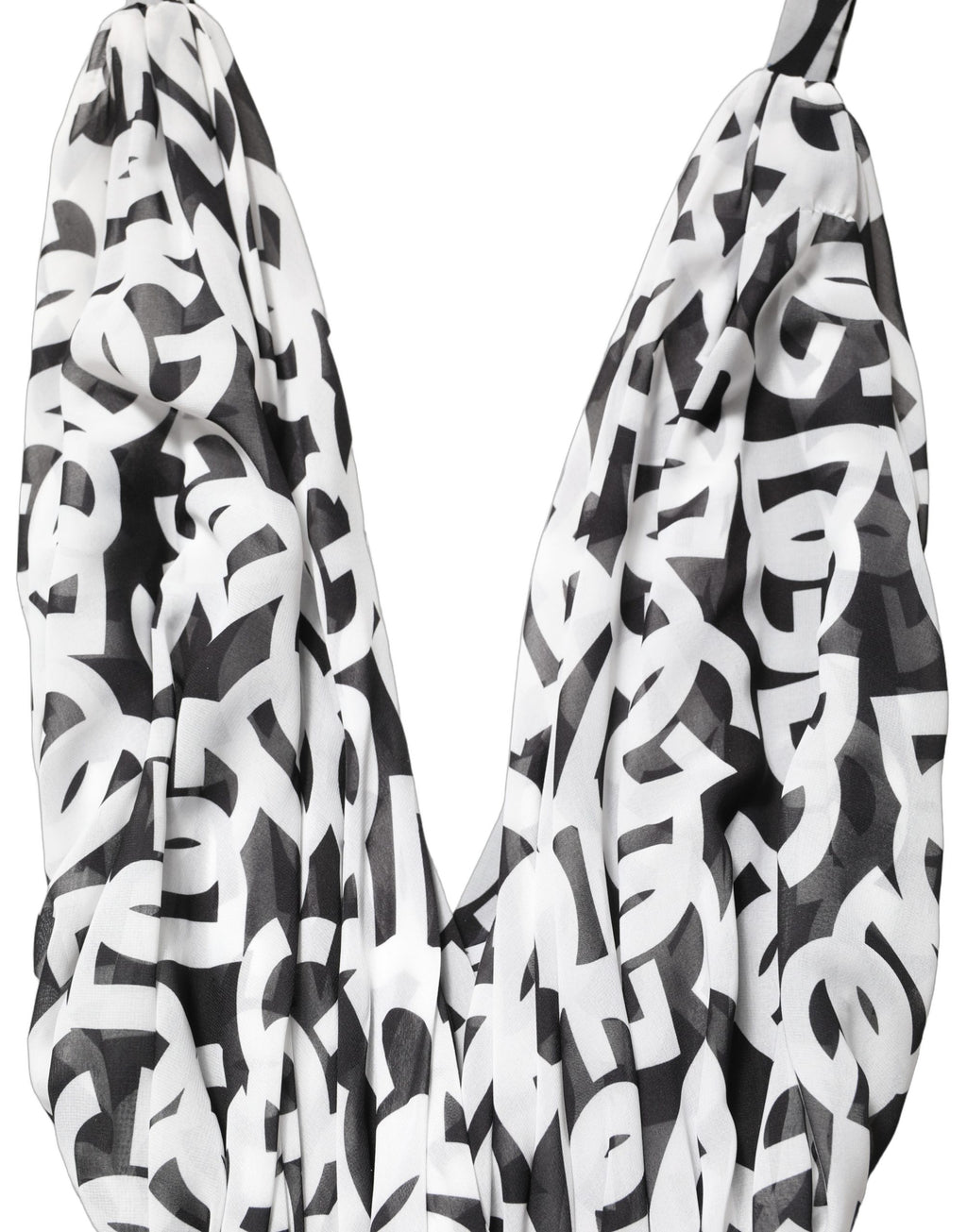 Dolce & Gabbana Black White Logo Sleeveless Floor Length Maxi Dress
