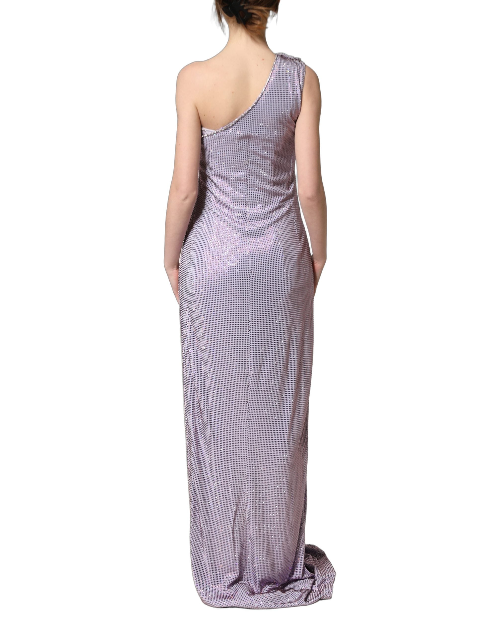 Dolce & Gabbana Purple Crystal OneShoulder EveningGown Dress