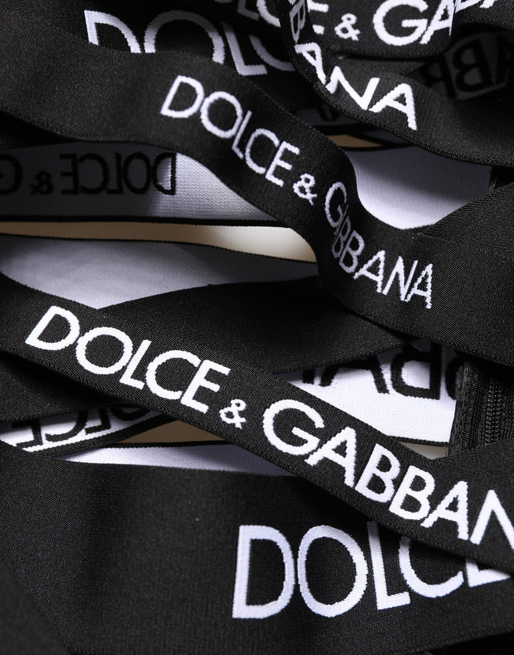 Dolce & Gabbana Black Logo Tape Cut Out Skinny High Waist Pants