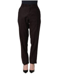 Dolce & Gabbana Brown Straight Leg Dress Silk Trousers Pants