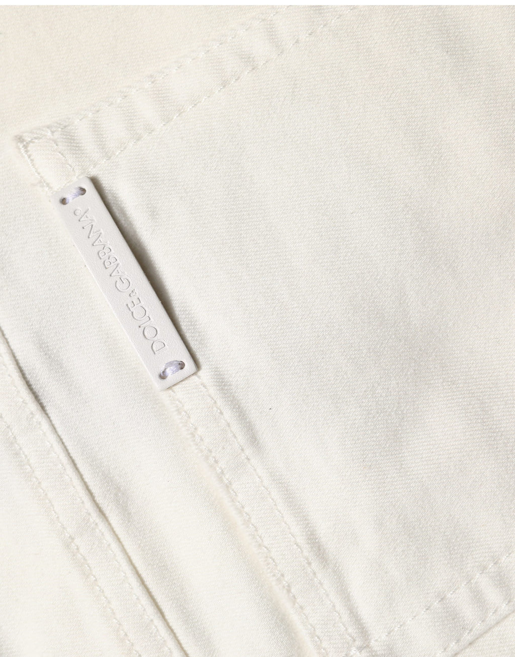 Dolce & Gabbana White Tattered Skinny Cotton Denim Jeans