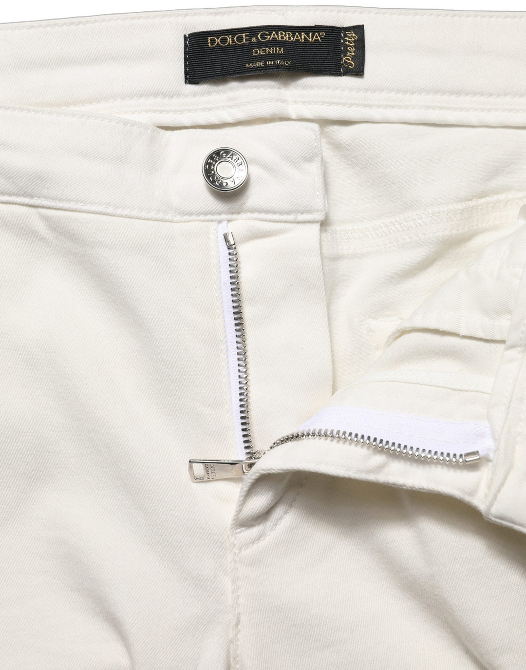 Dolce & Gabbana White Tattered Skinny Cotton Denim Jeans