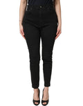 Dolce & Gabbana Black Skinny Cotton High Waist Denim Jeans