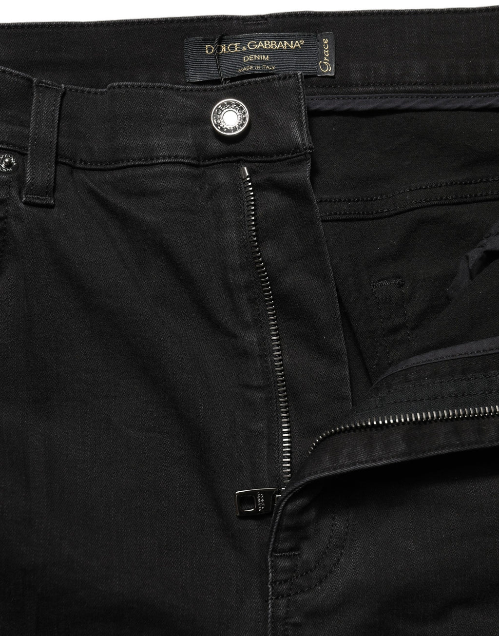 Dolce & Gabbana Black Skinny Cotton High Waist Denim Jeans