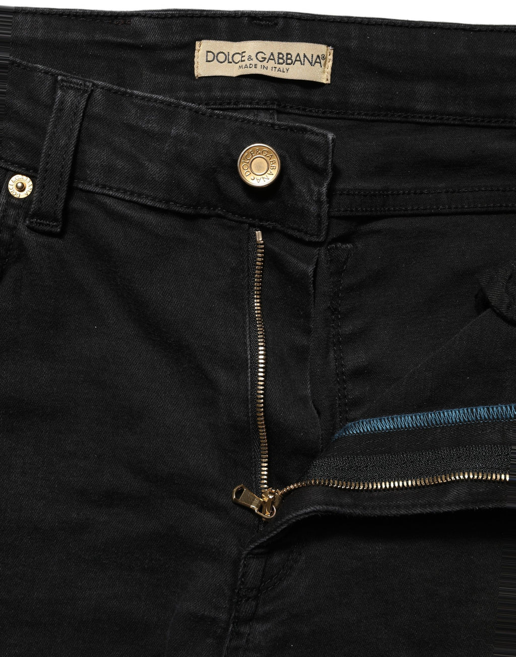 Dolce & Gabbana Black Skinny Cotton Low Waist Denim Jeans