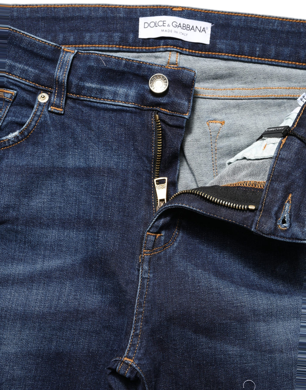 Dolce & Gabbana Blue Distressed Skinny Cotton Denim Jeans