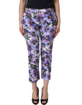Dolce & Gabbana Multicolor Floral Print CroppedTrouser Pants