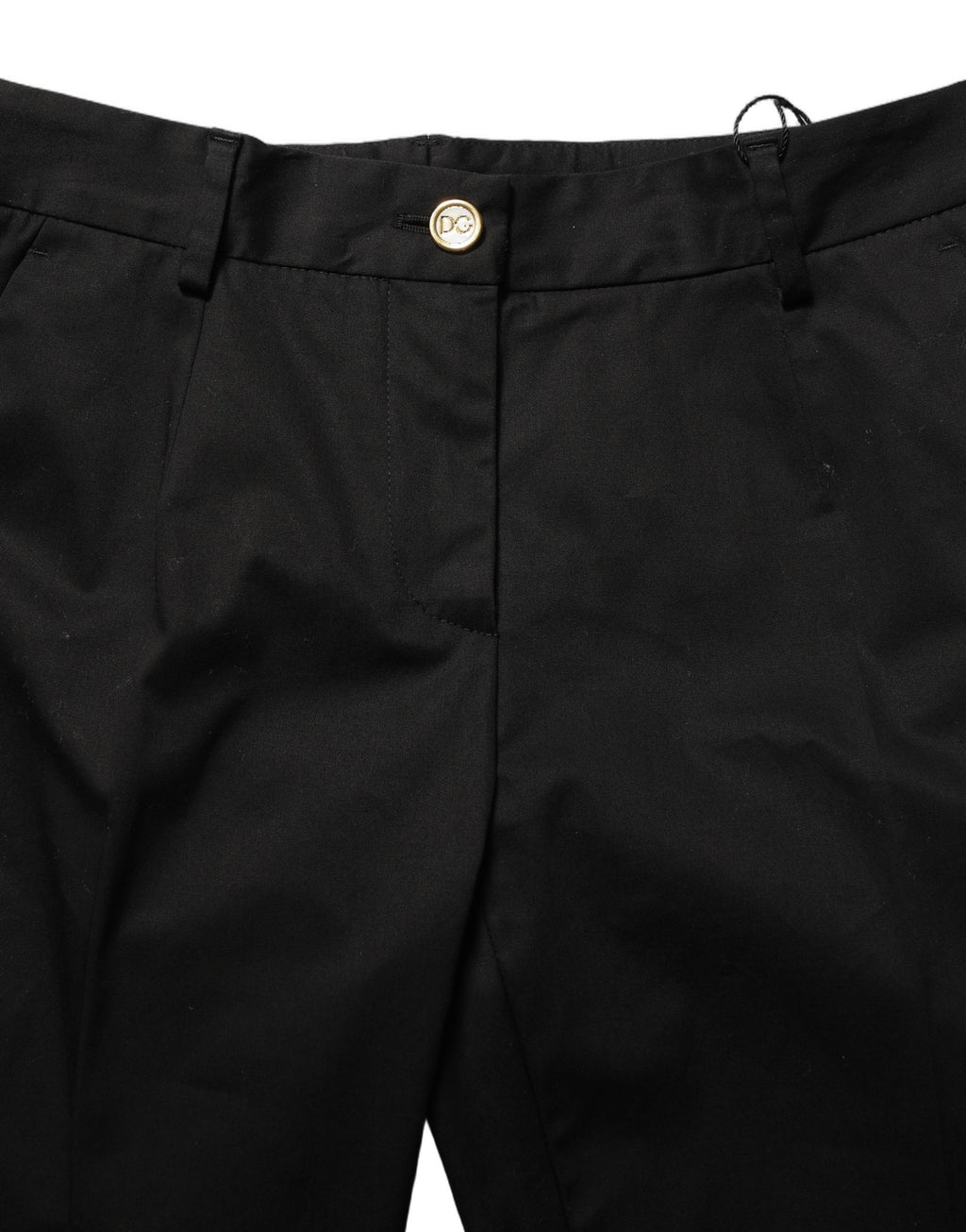 Dolce & Gabbana Black Tapered Leg Dress Cotton Trousers Pants