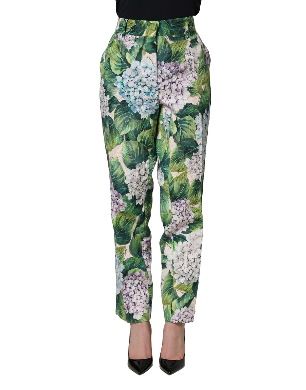 Dolce & Gabbana Multicolor Floral Print Tapered Trouser Pants