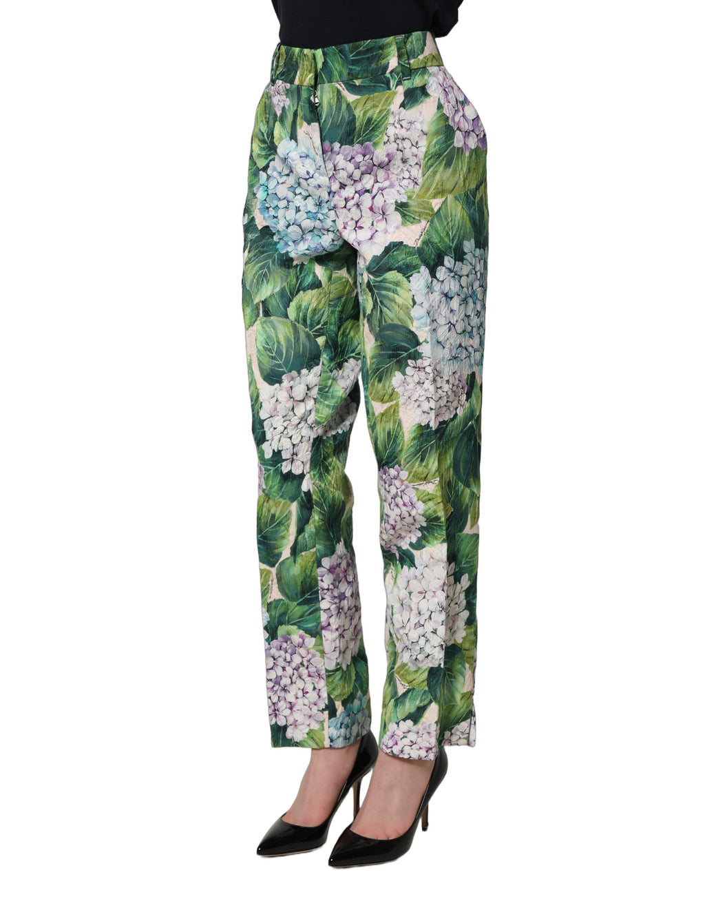 Dolce & Gabbana Multicolor Floral Print Tapered Trouser Pants