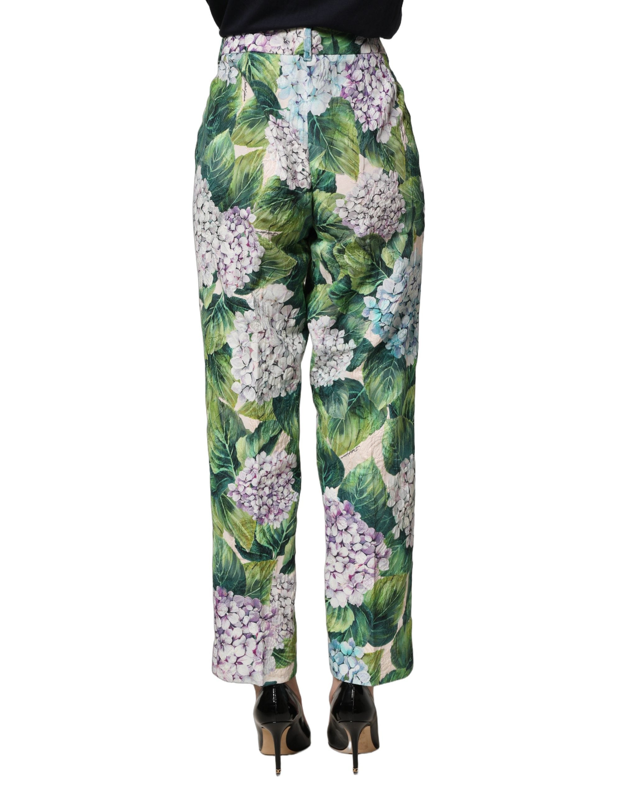 Dolce & Gabbana Multicolor Floral Print Tapered Trouser Pants