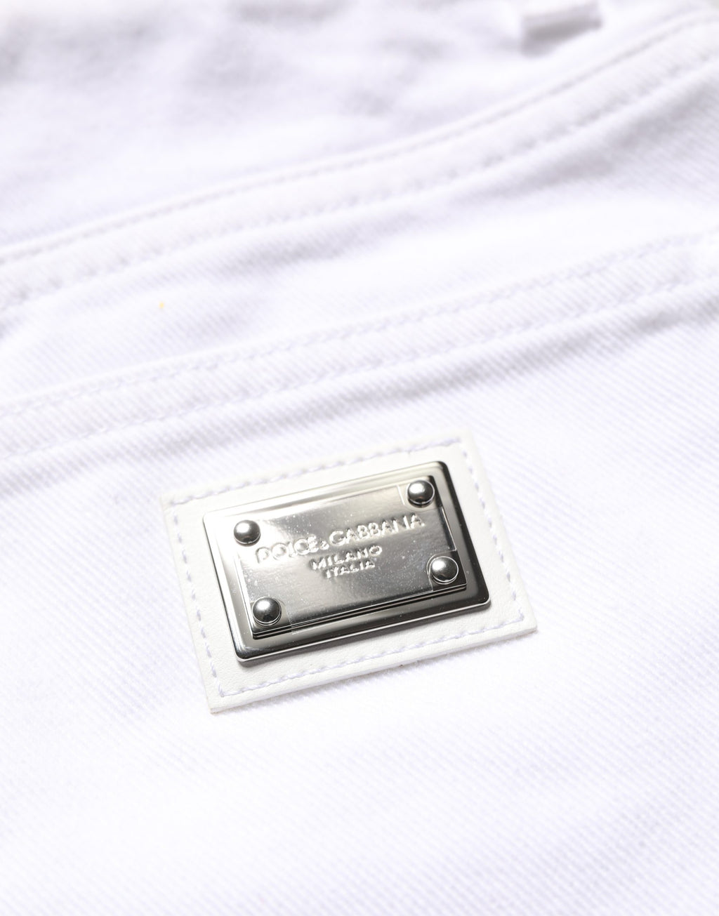 Dolce & Gabbana White Cotton HighWaist Denim Hotpants Shorts
