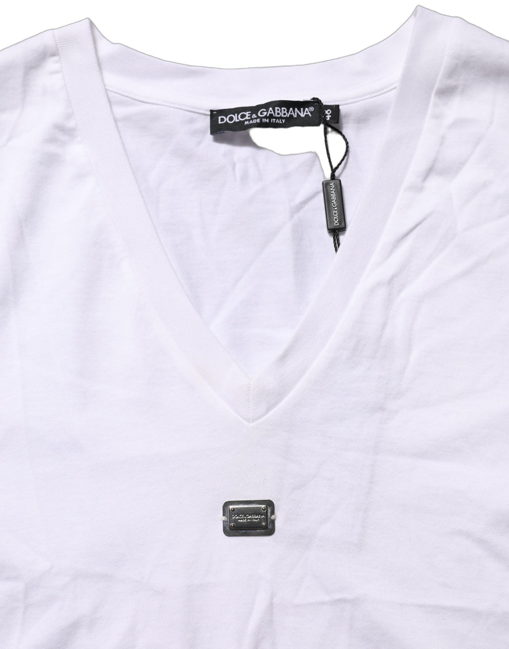 Dolce & Gabbana White Logo Embroidered TieWaist Cropped Top