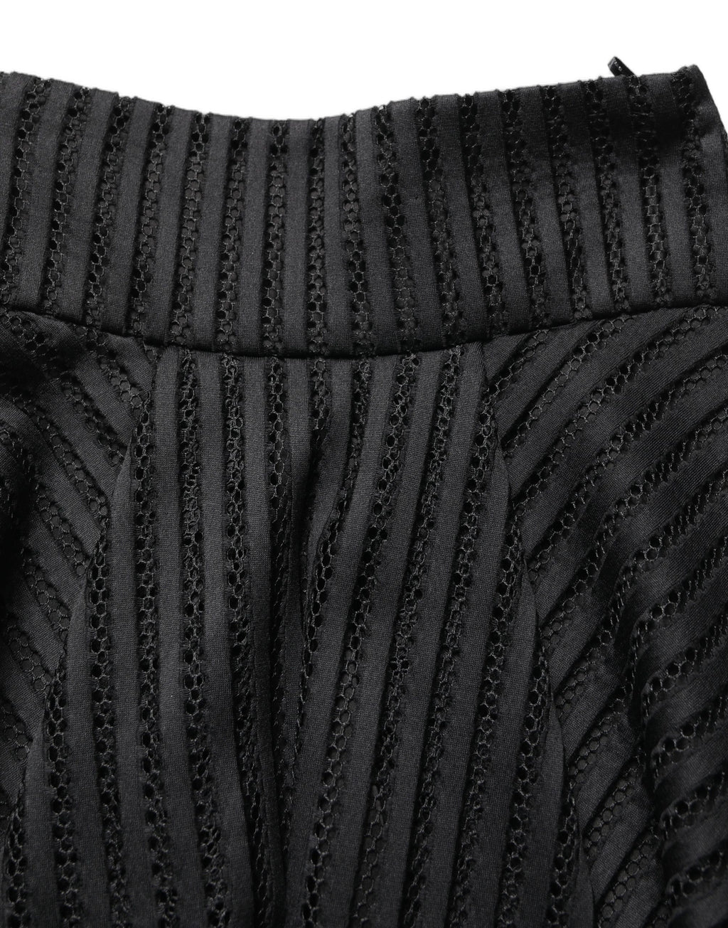 PINKO Cotton Striped Flared Silhouette Aline Midi Black