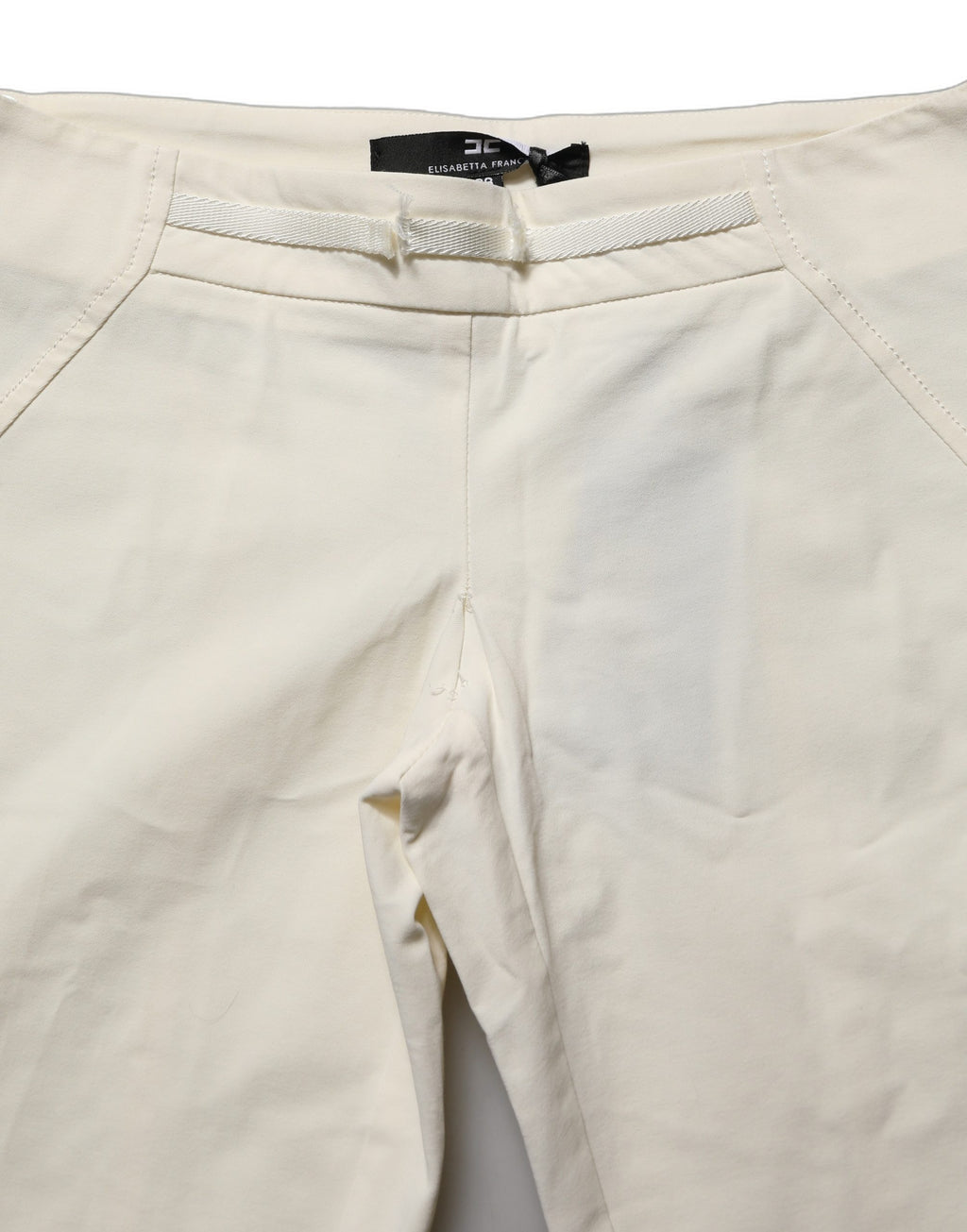 Elisabetta Franchi White Low Waist Skinny Women Trouser Pants