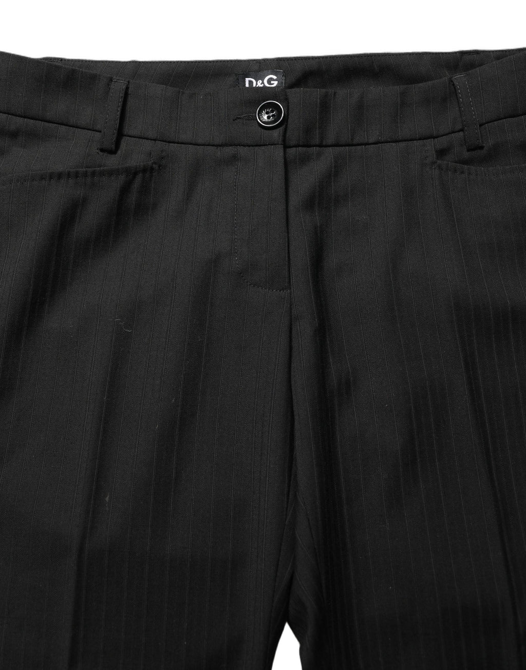 Dolce & Gabbana Black Mid Waisted Polyester Trouser Pants