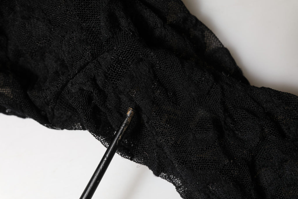 Dolce & Gabbana Black Floral Lace Turtle Neck Long Sleeve Top