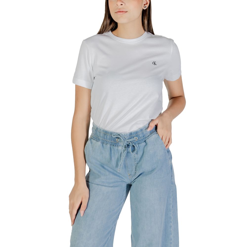 Calvin Klein Jeans White Cotton T-Shirt