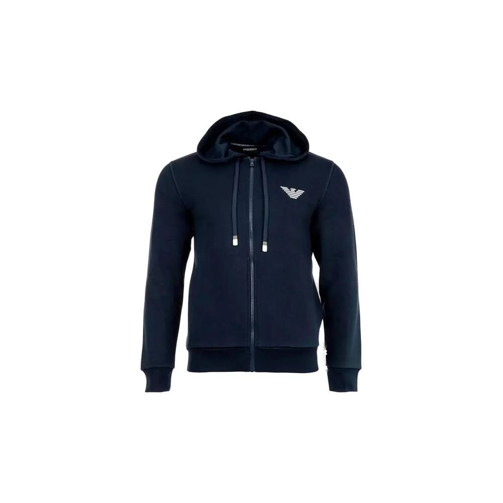 Emporio Armani Underwear Blue Cotton Hoodie