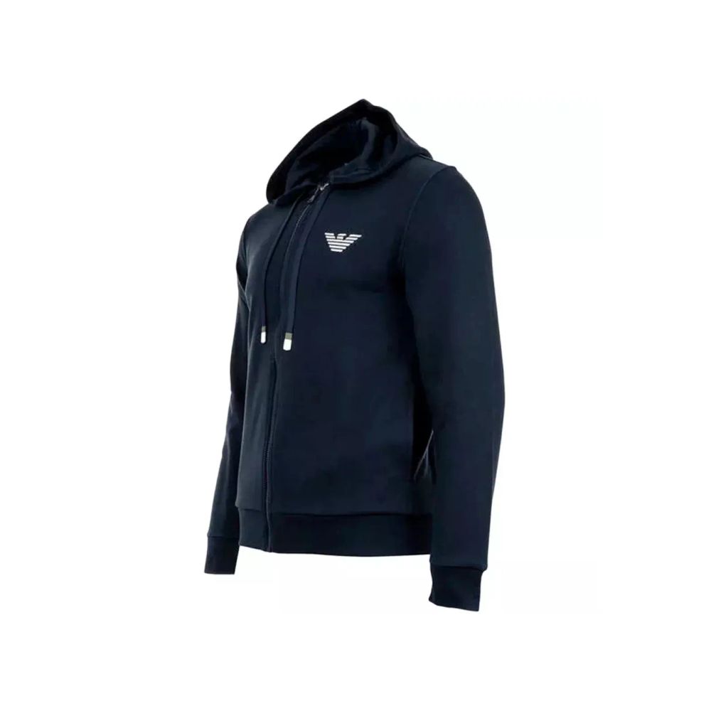 Emporio Armani Underwear Blue Cotton Hoodie
