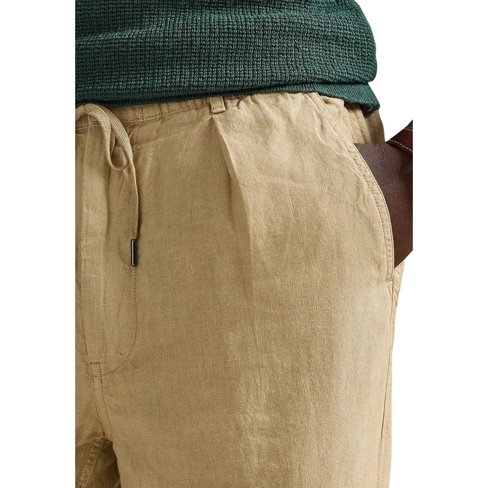 Lyle & Scott Beige Linen Casual Pants