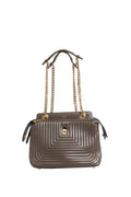 Fendi Brown Quilted Lambskin Leather Dotcom Click Small Shoulder Bag