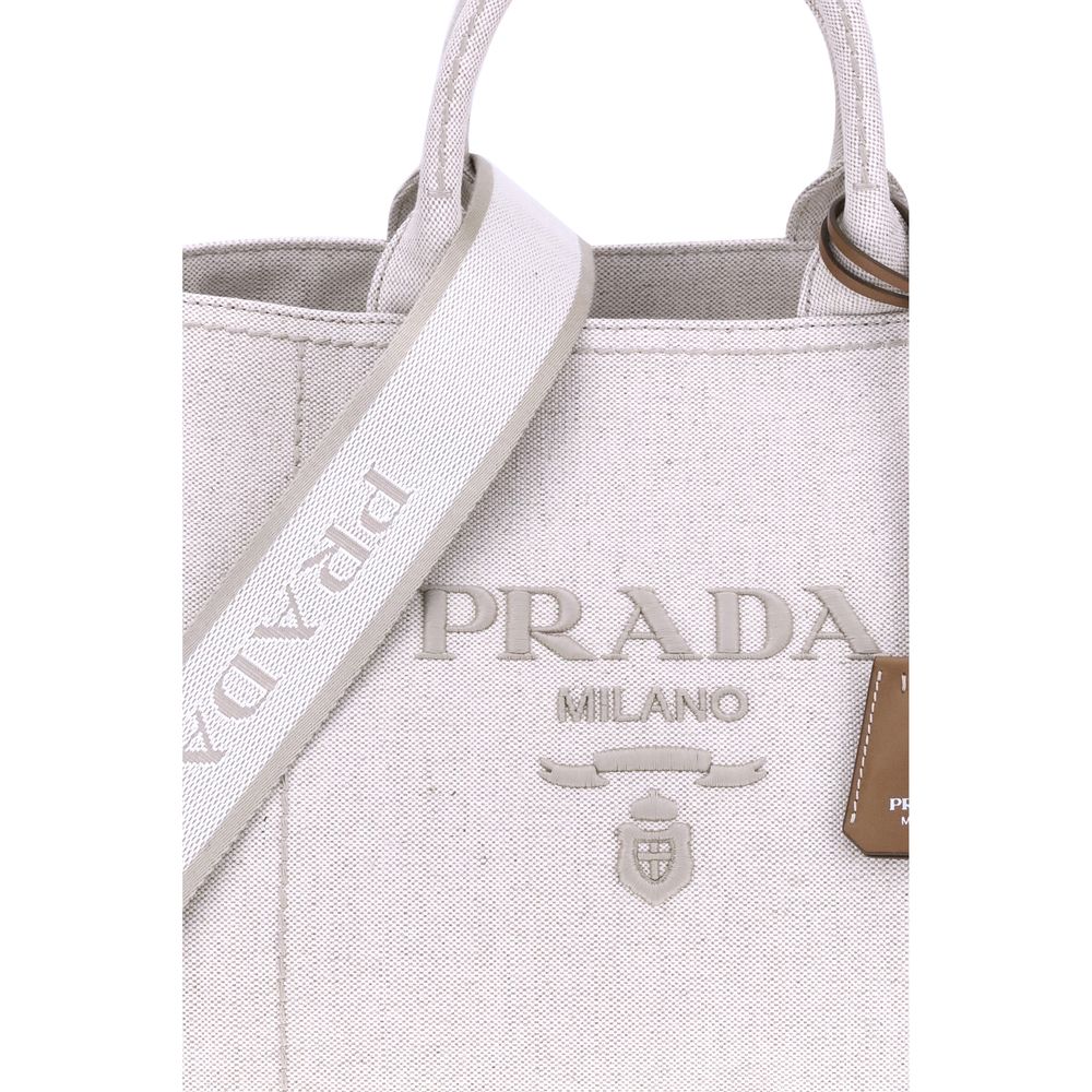 Prada Beige Cotton Shoulder Bag