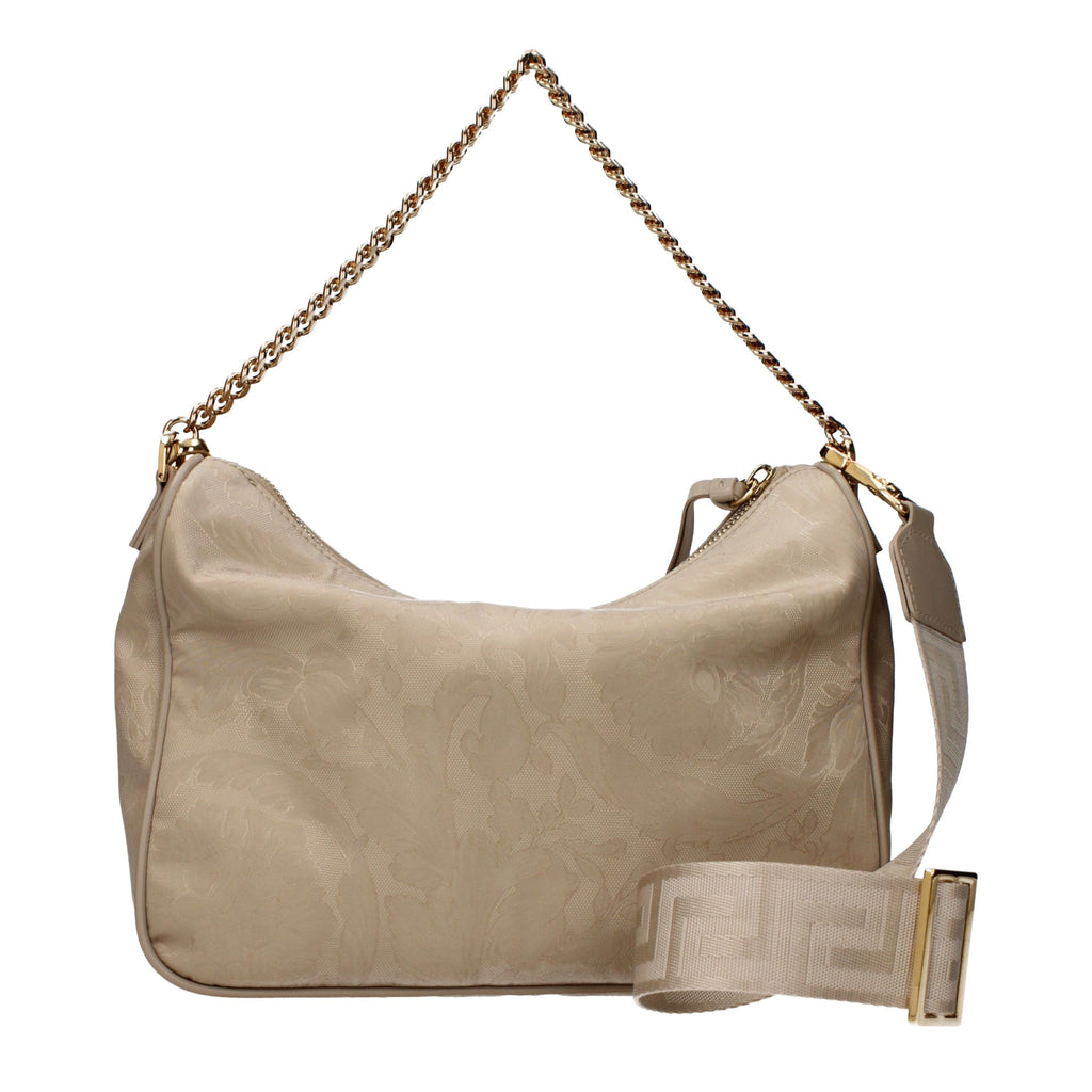 Versace Beige Fabric Handbag