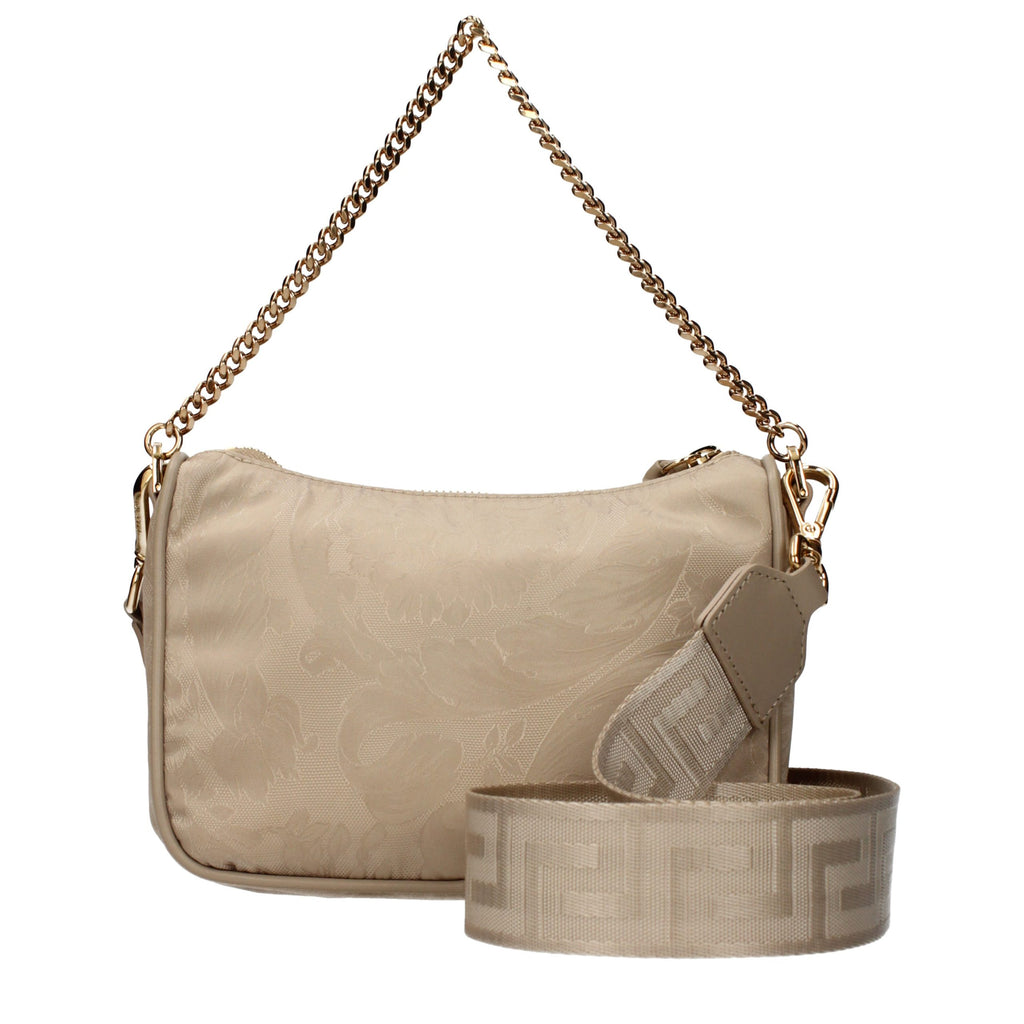 Versace Beige Fabric Handbag